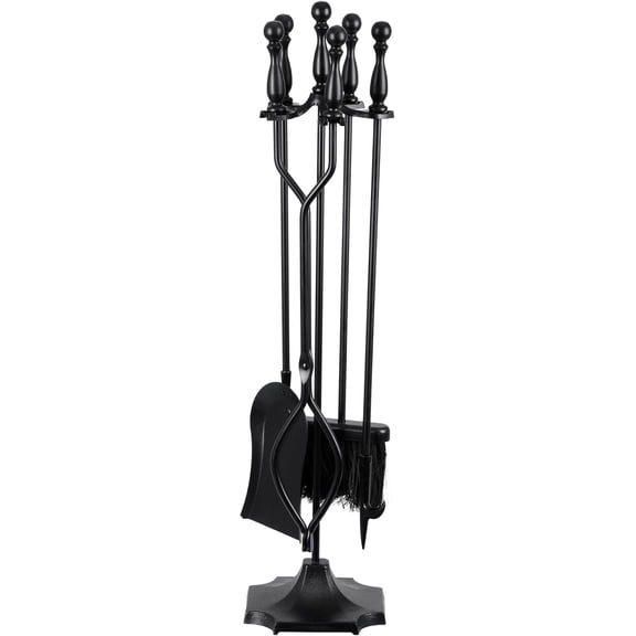 ANHXN Fireplace Tools Set,Indoor Fire Place Poker Sets, Sturdy Outdoor Fireplace Kit, Fireside Accessories with Wrought Iron Handle