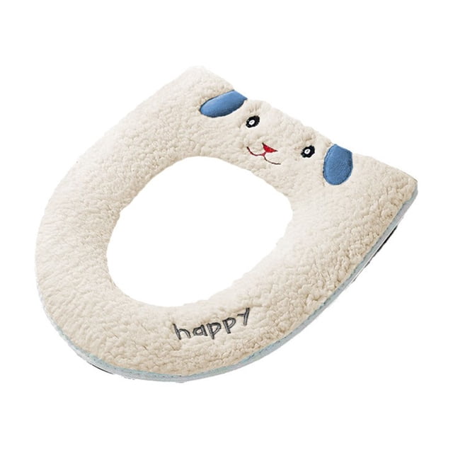 Yhmxh Decoración del baño Tapa de inodoro con botón para el hogar, alfombrilla gruesa de invierno para inodoro, funda de inodoro universal con anillo Gabinete de almacenamiento de baño