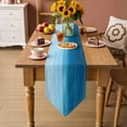 thumbnail image 5 of Table Runners 72 Inches Long, Sky Blue Ombre Cotton Linen Kitchen Dining Coffee Table Runner for Party Home Decor, Modern Abstract Art Ocean Oil Painting Tabletop Dresser Scarves Runner 14x72 Inch, 5 of 9