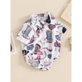 thumbnail image 3 of JYYYBF Baby Boy Romper, Short Sleeve Button-down Horse Boots Print Summer Bodysuit Clothes for Casual Daily, 3 of 7
