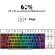 thumbnail image 2 of Teclado para juegos con cable 60%, mini teclado ultracompacto retroiluminado RGB, mini teclado compacto impermeable de 61 teclas para jugadores de PC/Mac, mecanógrafo, viajes, fácil de llevar en, 2 of 7