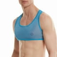 thumbnail image 3 of CENL Men See-Through Mesh Tank Top Sleeveless Muscle Undershirt Crop Tops U Neck Vest, 3 of 9