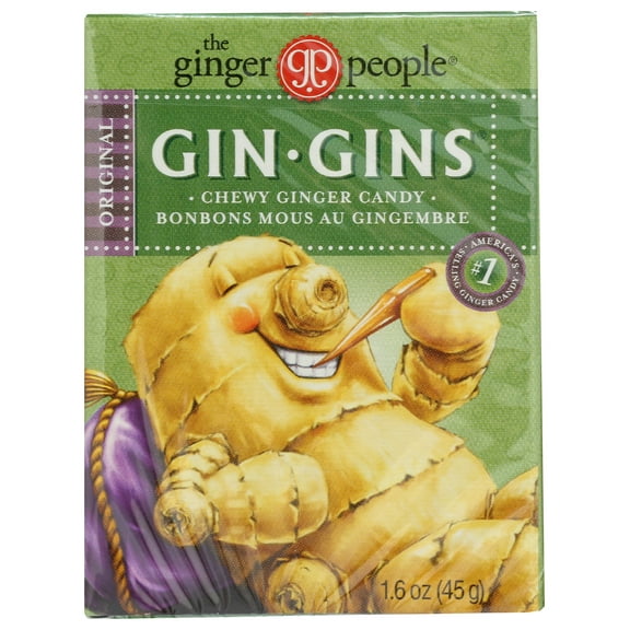 Pack of 24, Ginger People Gin Gins Original Ginger Chews, 1.6 oz