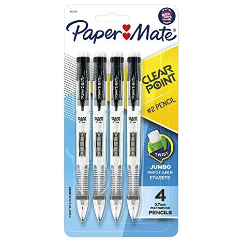 Paper Mate Clearpoint Mechanical Pencil 0.7 Mm Black Barrel Refillable 4pack for sale online