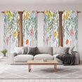 thumbnail image 6 of Eucalyptus Leaves Floral Kitchen Curtain for Berdoom Living Room Cafe 72 Inch Length, Spring Botanical Flowers Vines Tiers Curtains Light Filtering Drapes Window Treatment 2 Panels 52"Wx72"L, 6 of 8