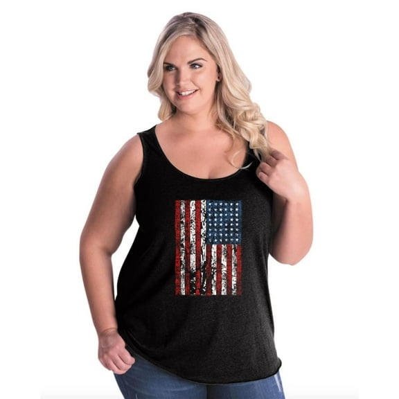 NIB - Women's Plus Size Tank Top, up to Size 28 - American Flag 4th of July