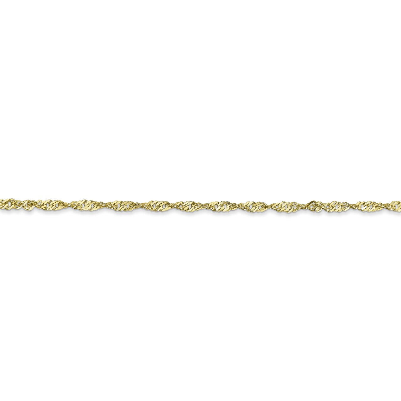 Lex & Lu 10k Yellow Gold 1.7mm Singapore Chain Necklace or Bracelet