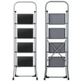 thumbnail image 4 of ZenSports 300lbs Folding 4-Step Steel Ladder Portable Step Stool W/Anti-Slip Wide Pedal for Household Kitchen, Gray, 4 of 7