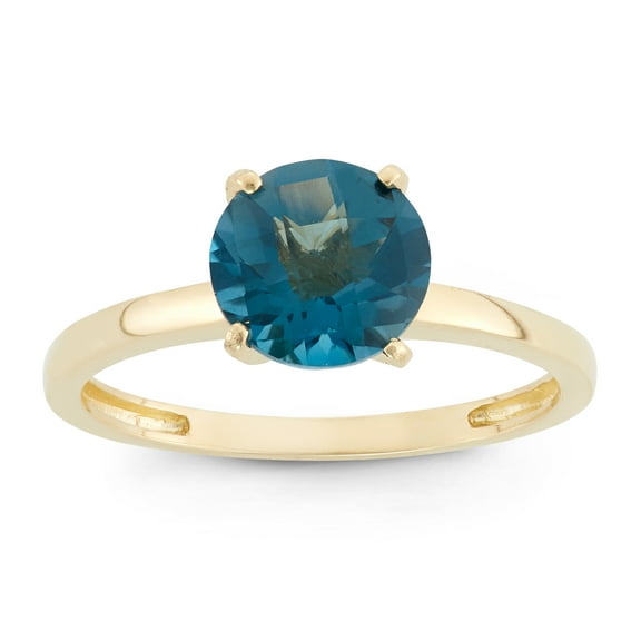 10k gold round gemstone ring