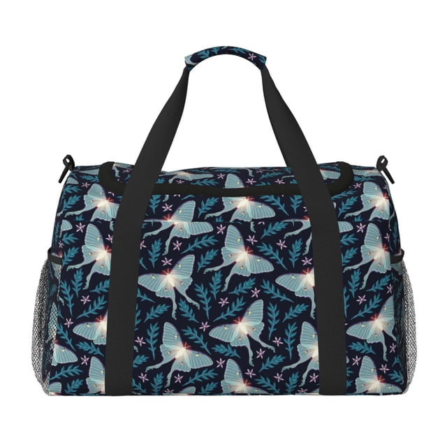 Balery Glowing Butterfly Bolsa de Gimnasio para Mujeres, Bolsa de Viaje con Bolsillo Húmedo, Bolsa de Fin de Semana para Mujeres, Bolsa de Viaje Resistente al Agua