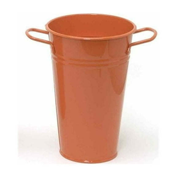 Houston International Trading 8300E GC Enameled Galvanized Vase, Glazed Caramel