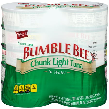 (10 Cans) Bumble Bee Chunk Light Tuna in Water, 5