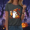thumbnail image 7 of TOWED22 Fall Shirts for Women Casual Cute Pumpkin Ghost with Coffee Graphic T-Shirts Novelty Halloween Tee Autumn Thanksgiving Tops(Dark Gray,3XL), 7 of 7