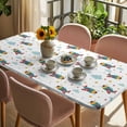 thumbnail image 3 of Turquoise Airplane Table Cloths for 5 Foot Rectangle Tables, Modern Art Cartoon Aircraft Clouds Patio Waterproof Elastic Fitted Tablecloths, Washable Rectangular Table Cover for Camping, 3 of 8