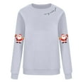 thumbnail image 3 of Ahabrexf Blouses for Women Christmas Women's Fashion Long Sleeve Round Neck T-Shirt Printing Loose Blouse Hoodless Sweatshirts Top Blouses for Women Fashion Blouses for Women Fashion, 3 of 5