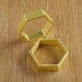 Mainstays Hexagon Metal Napkin Ring, Gold, 1.75"W x 2"L , 4 Pieces