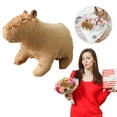 thumbnail image 3 of Simulación de animales de peluche de capibara, lindos muñecos de peluche de capibara, animales salvajes, juguetes de peluche, regalo para niños y amigos, 3 of 13