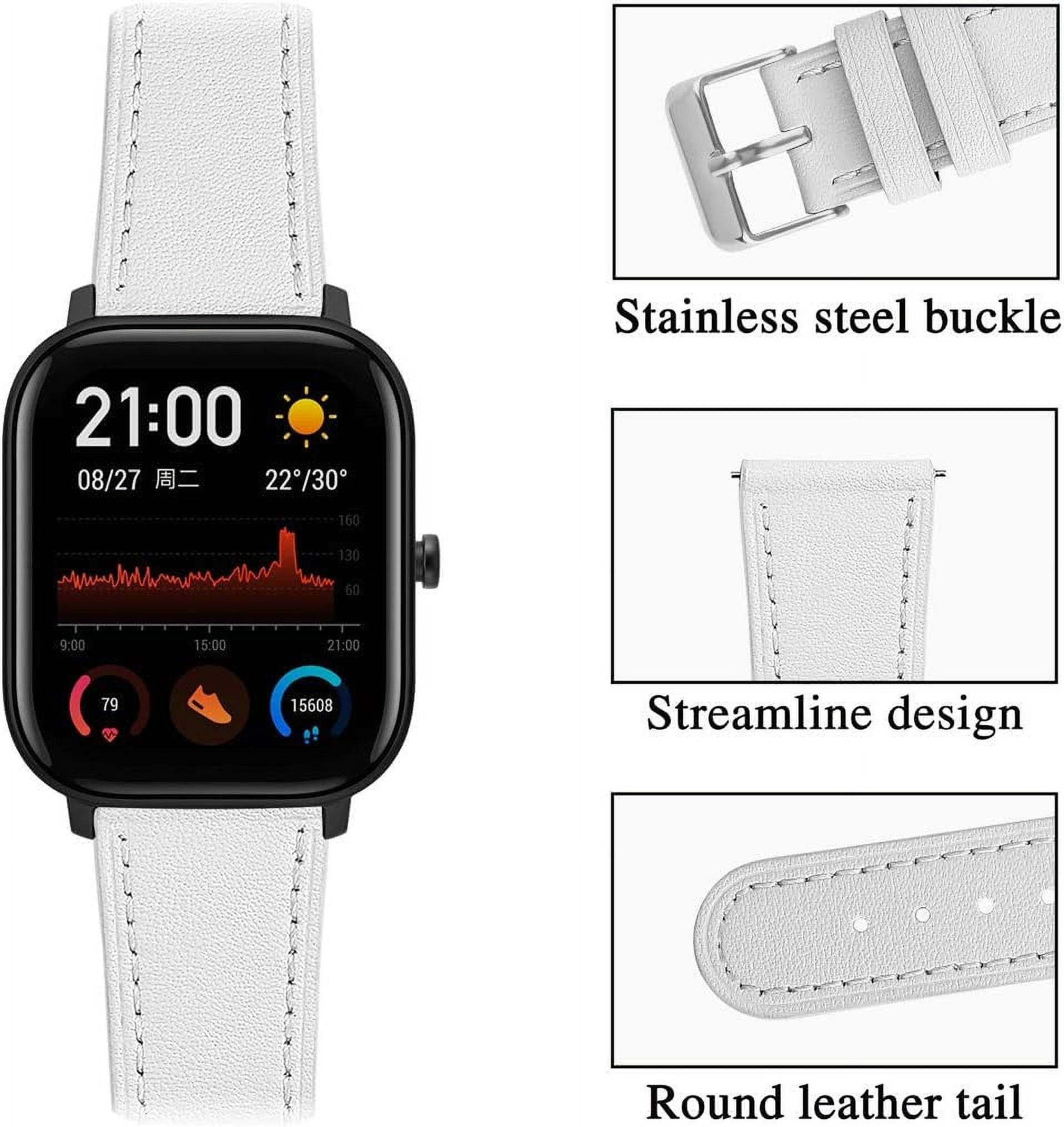 CRKMGS-Compatible with Spade Co Health Smartwatch 3 Strap Replacement Genuine Classic Leather Band for Spade Co Health Smartwatch 3