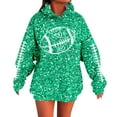 thumbnail image 2 of Sequins Football Hoodies for Women 2025 Fall Winter Glitter Sparkle Graphic Hooded Sweatshirt Y2K Pullover Tops, 2 of 6
