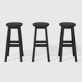 thumbnail image 3 of WestinTrends Malibu 29" HDPE Outdoor Patio Round Bar Stool Set of 3, Black, 3 of 7