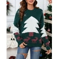 thumbnail image 4 of Christmas Sweaters for Women Reindeer Snowflake Holiday Ugly Knits Long Sleeve Pullover, 4 of 8