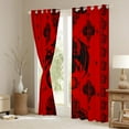 thumbnail image 3 of Feelyou Magical Dragon Blackout Curtains Set of 2 (52x84 Each) for Men, Black Red Damask Window Curtains, Boho Western Style Curtains and Drapes, Luxury Bedroom Decor, 3 of 5