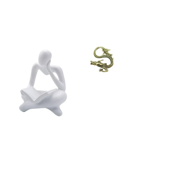 Tnarru Abstract Brass Thinker Statue for Tabletop Living Room Shelf Office Bookshelf Mini Tea Pet Figurine 2024 Year Cute Decoration