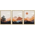 thumbnail image 2 of PixonSign Adhesive Canvas Print Wall Art Set - Abstract Mountain Forest Silhouette Art - Set of 3 Nature Wilderness Landscape Multicolor Wall Décor for Living Room, Bedroom - 12"x16" Panels, 2 of 5