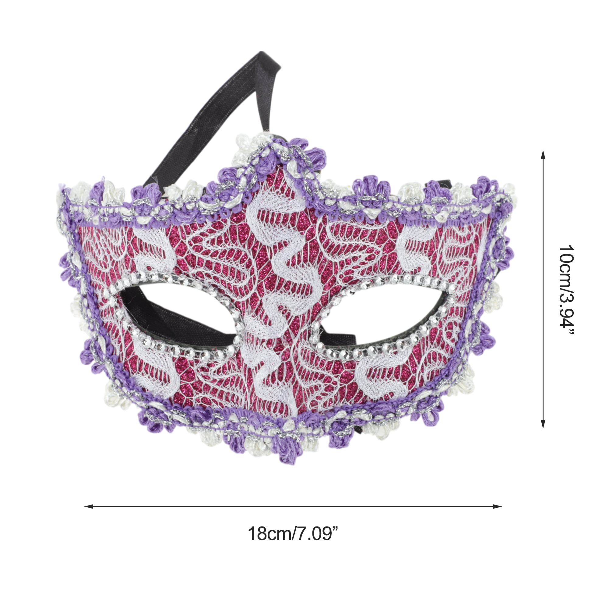Unique Bargains 1 Box Pointed Head Dragon-Design Half Face Mask Purple
