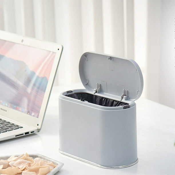 Table Top Flip Trash Can Smooth Flat Design Garbage Bin Smooth Flat