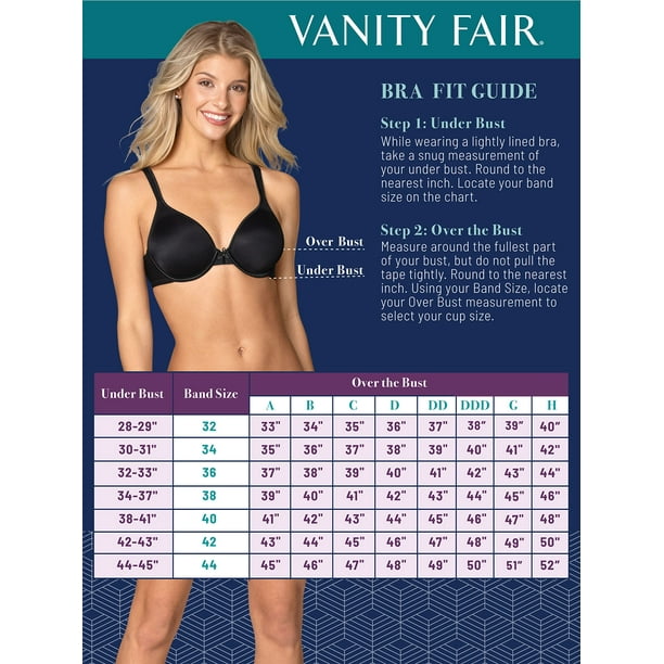 Vanity Fair Womens Body Caress Full Coverage Underwire Bra, 36DD