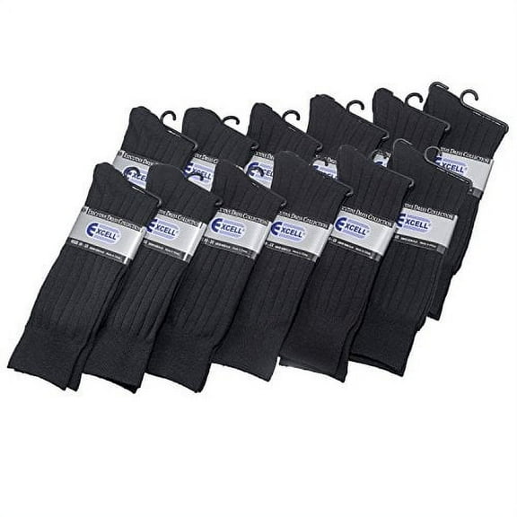 Yacht & Smith Men's Fashion Designer Dress Socks, Colorful Stripes And Classic Dark (Black (12 Pairs))