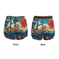 thumbnail image 3 of Gukieu Whimsical Sailboat Ocean Art Print Women's Sports Shorts with Drawstring Elastic Waistband for Running, Yoga, Fitness-Large, 3 of 7