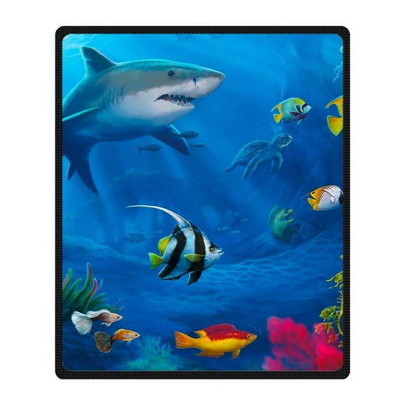 RYLABLUE Shark Blanket Fleece Throw Blanket for Sofa or Bed 58x80 inches