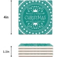 thumbnail image 3 of FMSHPON Have a Merry Christmas Mandala Pattern Set of 6 Coaster for Drinks, Absorbent Ceramic Stone Coasters Cup Mat with Cork Base for Home Kitchen Room Coffee Table Bar Decor, 3 of 4