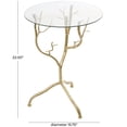 thumbnail image 3 of DecMode 16" x 22" Gold Metal Branch Tree Accent Table with Tempered Glass Top, 1-Piece, 3 of 8