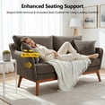 thumbnail image 3 of Ktaxon Mid-Century Modern Loveseat, Linen Blend 2-Seater Sofa, Solid Wood Frame Couch for Living Room, Apartment Brown, 3 of 9
