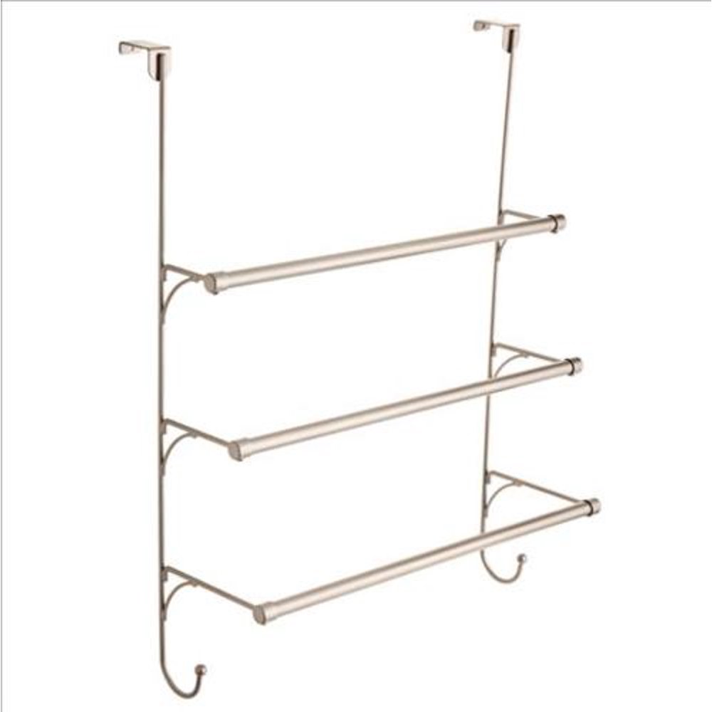 Franklin Brass OvertheDoor Triple Towel Rack with Hooks, Available in