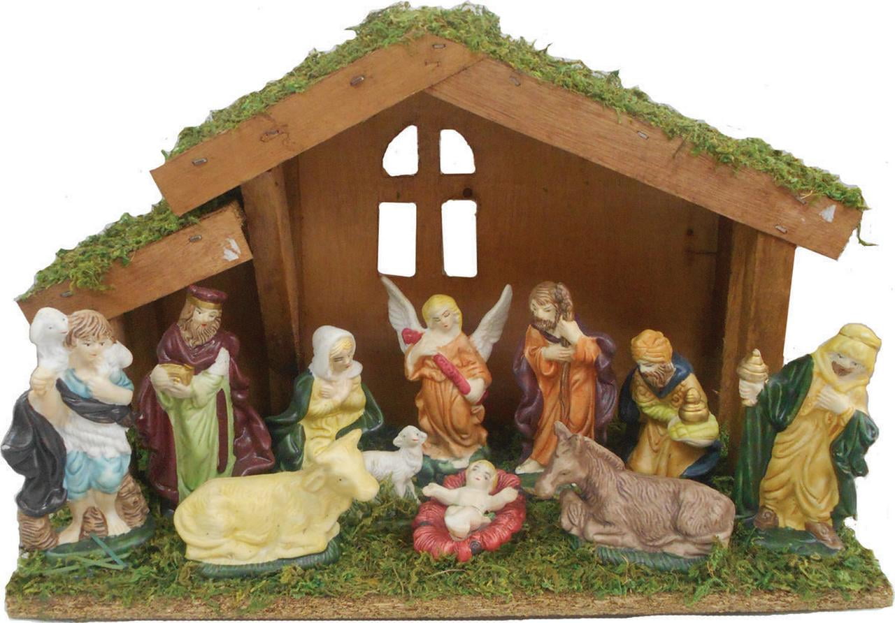 Santas Forest 63005 Nativity Sets, With Stable, 11 Pieces