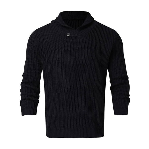 Dpytoraw Men's Casual Sweater Pullover Long Sleeve High Collar Slim Knit Sweater