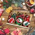 thumbnail image 4 of chaungfeng 9 Pcs Wooden Christmas Gnome Ornaments Set, 3.9 Inch Painted Cute Faceless Old Man Pendants, for Tree Winter Party Holiday Window Scene Layout Wreath Gift, 4 of 5