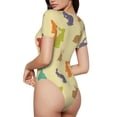 thumbnail image 3 of Naloa Colorful Rabbit Women's Short-Sleeved Onesie, One-Piece Swimsuit for Parties, dates, clubs - XX-Large, 3 of 9
