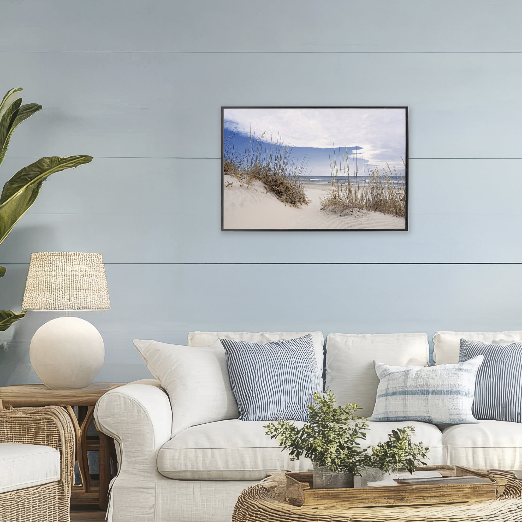 Stupell Industries Sea Oats Along Sandy Dunes Black Framed Giclee Art, design by Natalie Carpentieri