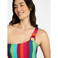 thumbnail image 5 of Time and Tru Women's and Women's Plus One Shoulder One Piece Swimsuit, Sizes XS-3X, Family Swim, 5 of 6