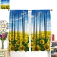 thumbnail image 3 of Sunflower Curtains Natural Scenery Flower Rod Pocket Blackout Window Treatment for Living Room Girls Woman Room Decor Floral Art Printed Window Drapes 52x84in, 3 of 6