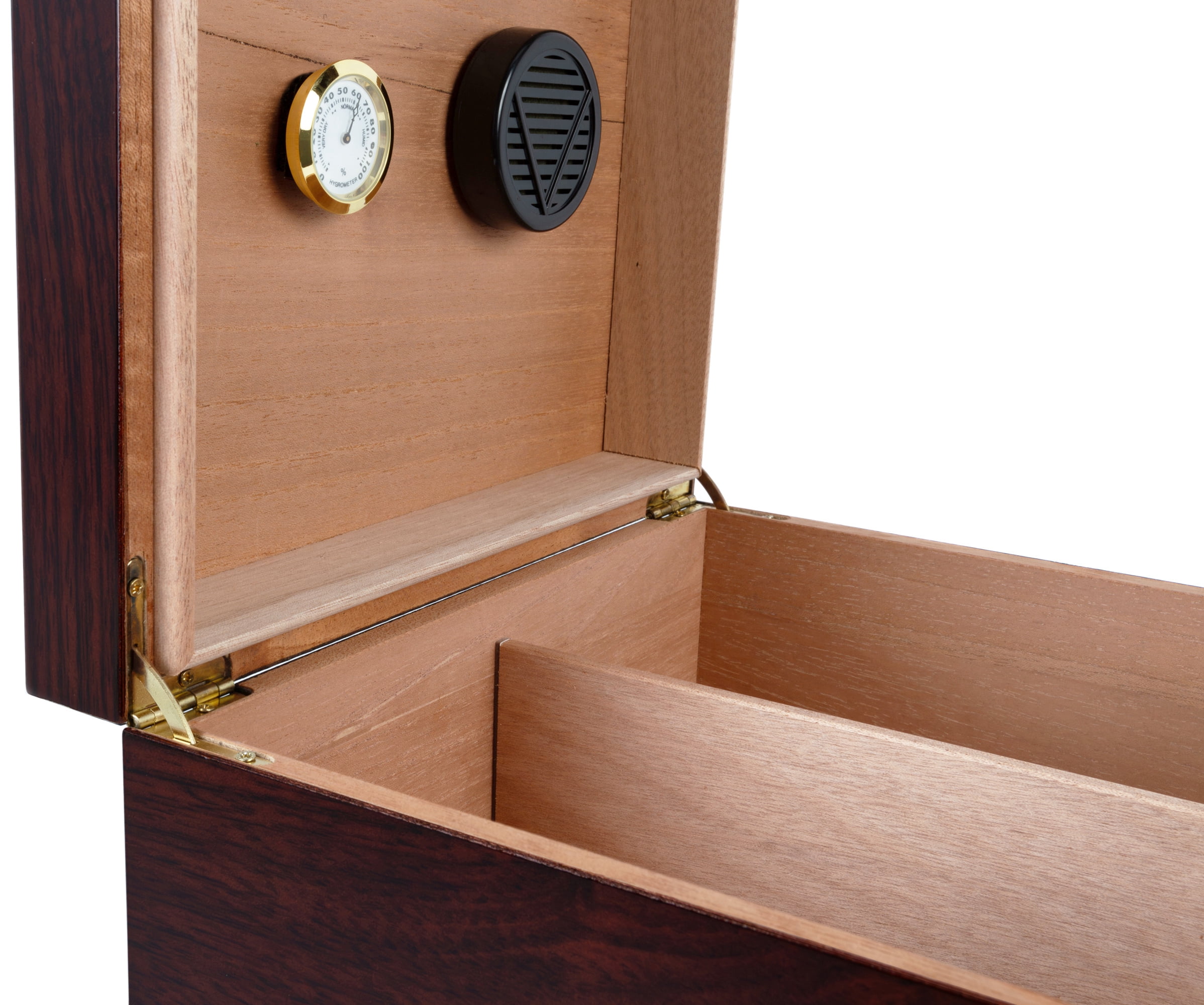 Chalet Cigar Humidor - Cherry Finish - Capacity: 25 to 50