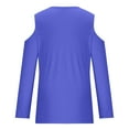 thumbnail image 5 of Yuyuzo Womens Tunic Tops Cold Shoulder Long Sleeve Shirts Loose Solid Color Lightweight Tee Tops, 5 of 5