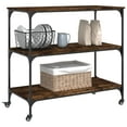 thumbnail image 6 of vidaXL Kitchen Trolley Smoked Oak 40.2"x19.7"x37.4" Engineered Wood, 6 of 12