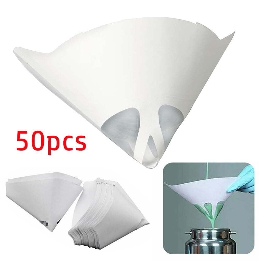 Funnel Paint Strainers Cone Paint Filter Screen Fine Strainers Nylon Furniture Machinery Mesh Industrial Supplies 50Pcs Paint Filter Paper 
