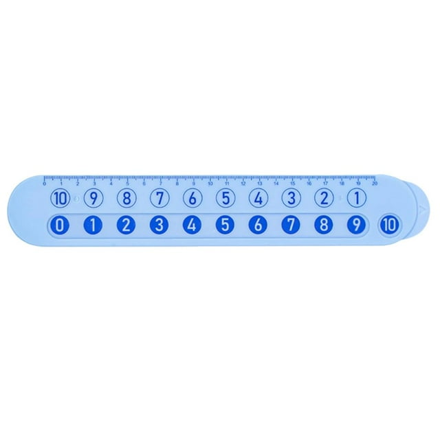 Children's Math Number Decomposition Ruler 9.75" Blue Pink Plastic Learning Tool for Early Education & Arithmetic Practice